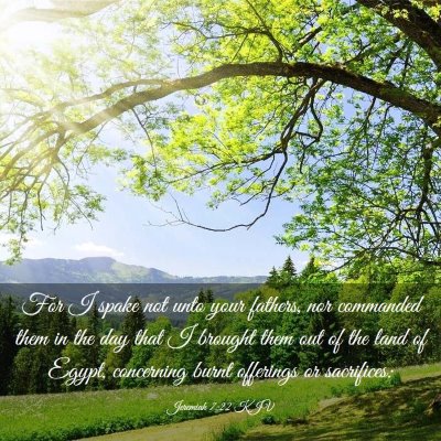 Picture 03 - Jeremiah 7:22 KJV - For I spake not unto your fathers, nor commanded - Bible Verse Picture
