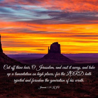 Picture 03 - Jeremiah 7:29 KJV - Cut off thine hair, O Jerusalem, and cast it - Bible Verse Picture