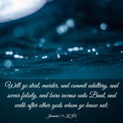 Picture 03 - Jeremiah 7:9 KJV - Will ye steal, murder, and commit adultery, and - Bible Verse Picture