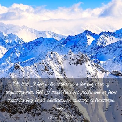 Picture 03 - Jeremiah 9:2 KJV - Oh that I had in the wilderness a lodging place - Bible Verse Picture
