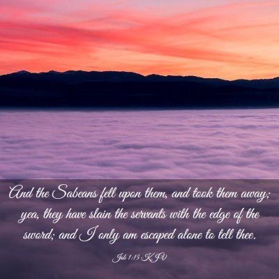 Picture 03 - Job 1:15 KJV - And the Sabeans fell upon them, and took them - Bible Verse Picture