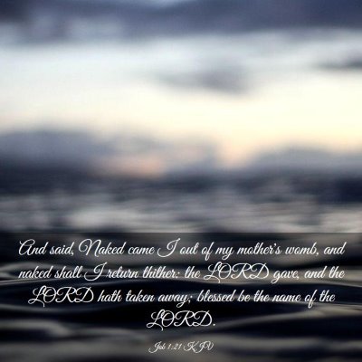 Picture 03 - Job 1:21 KJV - And said, Naked came I out of my mother's womb, - Bible Verse Picture