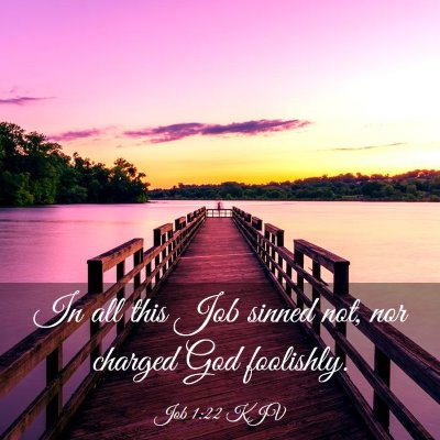 Picture 03 - Job 1:22 KJV - In all this Job sinned not, nor charged God - Bible Verse Picture