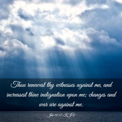 Picture 03 - Job 10:17 KJV - Thou renewest thy witnesses against me, and - Bible Verse Picture