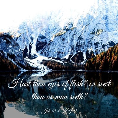 Picture 03 - Job 10:4 KJV - Hast thou eyes of flesh? or seest thou as man - Bible Verse Picture
