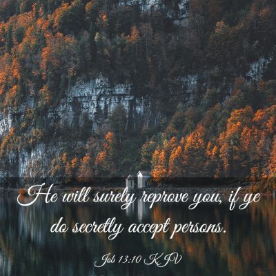 Picture 03 - Job 13:10 KJV - He will surely reprove you, if ye do secretly - Bible Verse Picture