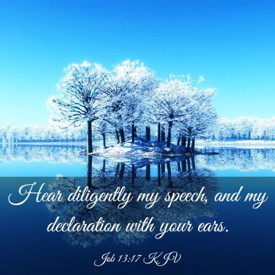 Picture 03 - Job 13:17 KJV - Hear diligently my speech, and my declaration - Bible Verse Picture