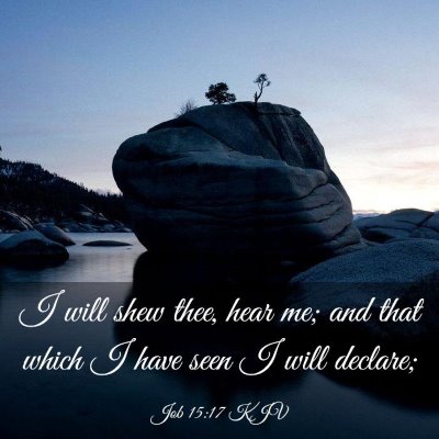 Picture 03 - Job 15:17 KJV - I will shew thee, hear me; and that which I have - Bible Verse Picture