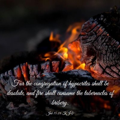 Picture 03 - Job 15:34 KJV - For the congregation of hypocrites shall be - Bible Verse Picture