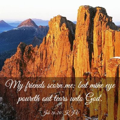 Picture 03 - Job 16:20 KJV - My friends scorn me: but mine eye poureth out - Bible Verse Picture