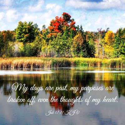 Picture 03 - Job 17:11 KJV - My days are past, my purposes are broken off, - Bible Verse Picture