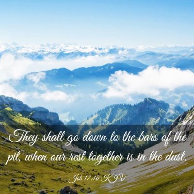 Picture 03 - Job 17:16 KJV - They shall go down to the bars of the pit, when - Bible Verse Picture
