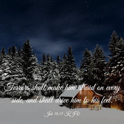 Picture 03 - Job 18:11 KJV - Terrors shall make him afraid on every side, and - Bible Verse Picture