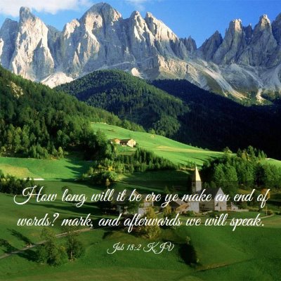 Picture 03 - Job 18:2 KJV - How long will it be ere ye make an end of words? - Bible Verse Picture
