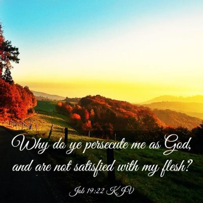 Picture 03 - Job 19:22 KJV - Why do ye persecute me as God, and are not - Bible Verse Picture