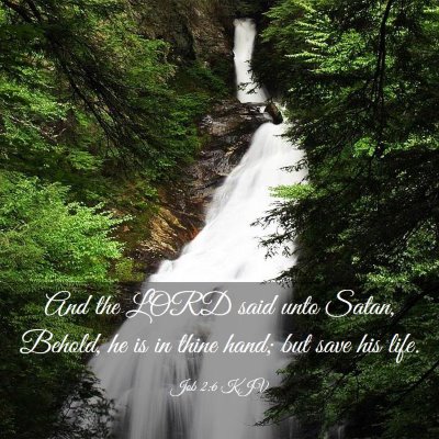 Picture 03 - Job 2:6 KJV - And the LORD said unto Satan, Behold, he is in - Bible Verse Picture