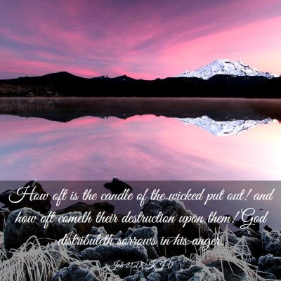 Picture 03 - Job 21:17 KJV - How oft is the candle of the wicked put out! and - Bible Verse Picture