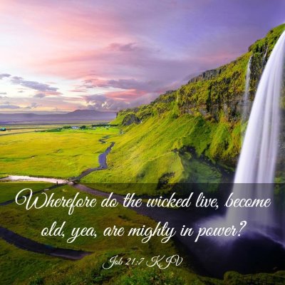 Picture 03 - Job 21:7 KJV - Wherefore do the wicked live, become old, yea, - Bible Verse Picture
