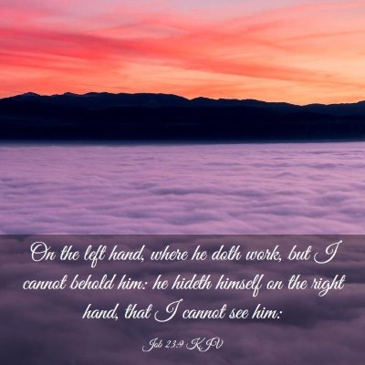 Picture 03 - Job 23:9 KJV - On the left hand, where he doth work, but I - Bible Verse Picture