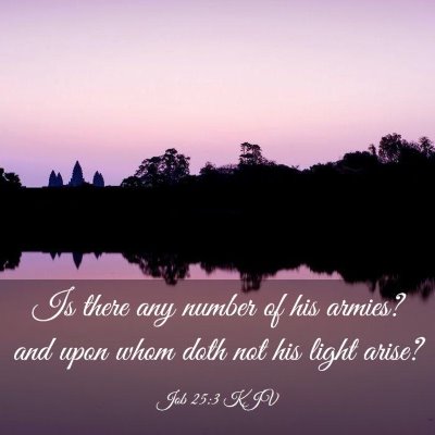 Picture 03 - Job 25:3 KJV - Is there any number of his armies? and upon whom - Bible Verse Picture