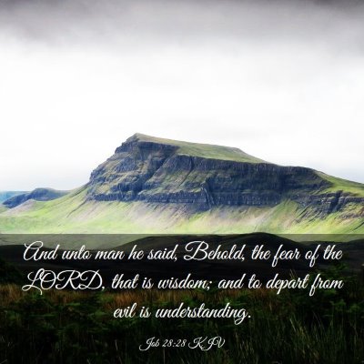 Picture 03 - Job 28:28 KJV - And unto man he said, Behold, the fear of the - Bible Verse Picture