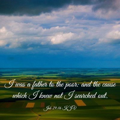 Picture 03 - Job 29:16 KJV - I was a father to the poor: and the cause which I - Bible Verse Picture