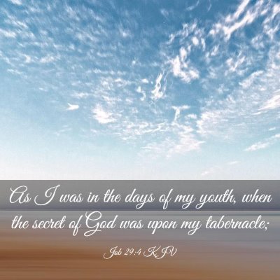 Picture 03 - Job 29:4 KJV - As I was in the days of my youth, when the secret - Bible Verse Picture