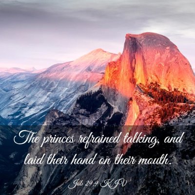 Picture 03 - Job 29:9 KJV - The princes refrained talking, and laid their - Bible Verse Picture