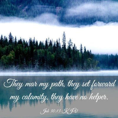 Picture 03 - Job 30:13 KJV - They mar my path, they set forward my calamity, - Bible Verse Picture