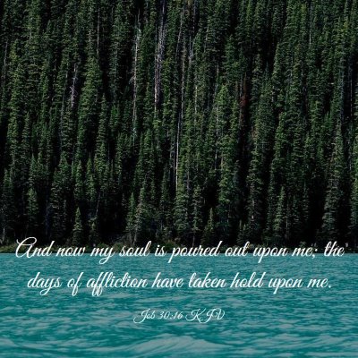 Picture 03 - Job 30:16 KJV - And now my soul is poured out upon me; the days - Bible Verse Picture