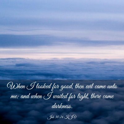 Picture 03 - Job 30:26 KJV - When I looked for good, then evil came unto me: - Bible Verse Picture