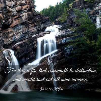 Picture 03 - Job 31:12 KJV - For it is a fire that consumeth to destruction, - Bible Verse Picture