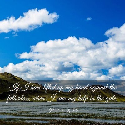 Picture 03 - Job 31:21 KJV - If I have lifted up my hand against the - Bible Verse Picture