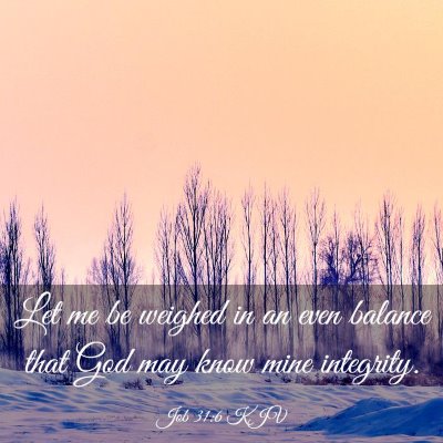 Picture 03 - Job 31:6 KJV - Let me be weighed in an even balance that God may - Bible Verse Picture