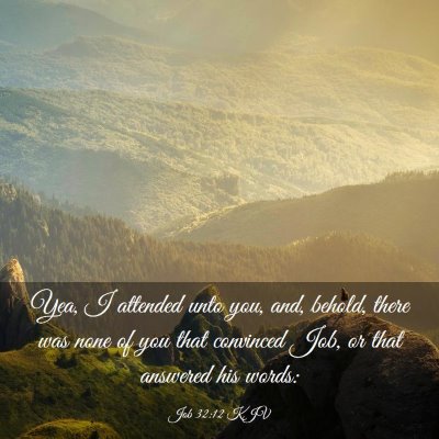 Picture 03 - Job 32:12 KJV - Yea, I attended unto you, and, behold, there was - Bible Verse Picture
