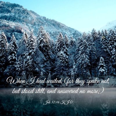Picture 03 - Job 32:16 KJV - When I had waited, (for they spake not, but stood - Bible Verse Picture