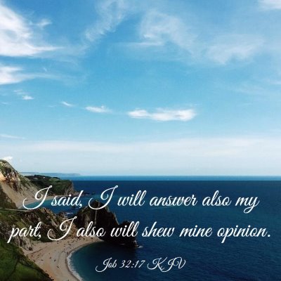 Picture 03 - Job 32:17 KJV - I said, I will answer also my part, I also will - Bible Verse Picture