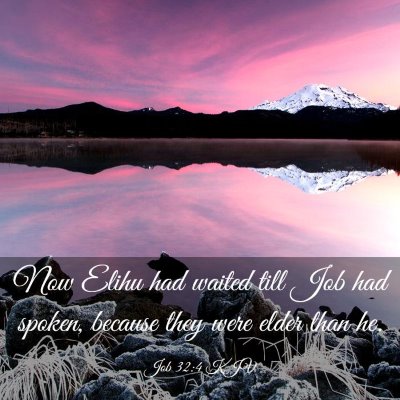Picture 03 - Job 32:4 KJV - Now Elihu had waited till Job had spoken, because - Bible Verse Picture
