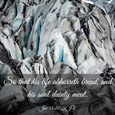 Picture 03 - Job 33:20 KJV - So that his life abhorreth bread, and his soul - Bible Verse Picture