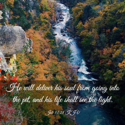 Picture 03 - Job 33:28 KJV - He will deliver his soul from going into the pit, - Bible Verse Picture