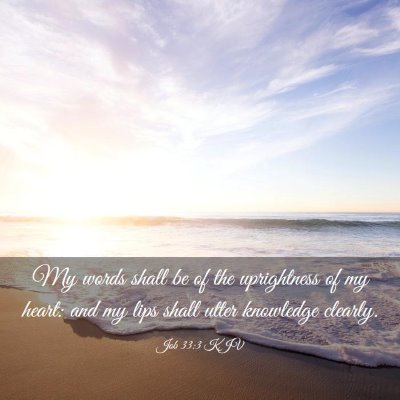 Picture 03 - Job 33:3 KJV - My words shall be of the uprightness of my heart: - Bible Verse Picture