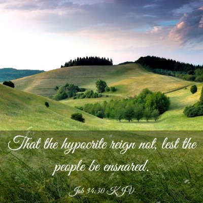 Picture 03 - Job 34:30 KJV - That the hypocrite reign not, lest the people be - Bible Verse Picture