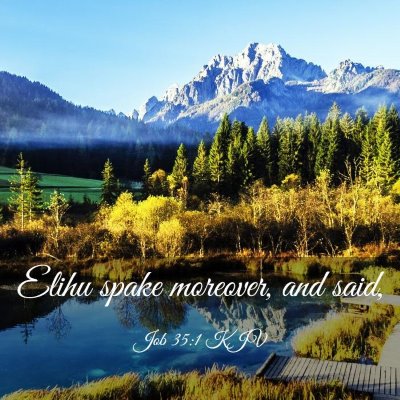 Picture 03 - Job 35:1 KJV - Elihu spake moreover, and - Bible Verse Picture