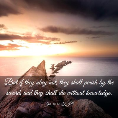 Picture 03 - Job 36:12 KJV - But if they obey not, they shall perish by the - Bible Verse Picture
