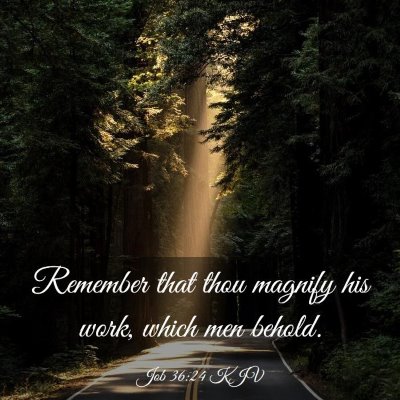 Picture 03 - Job 36:24 KJV - Remember that thou magnify his work, which men - Bible Verse Picture