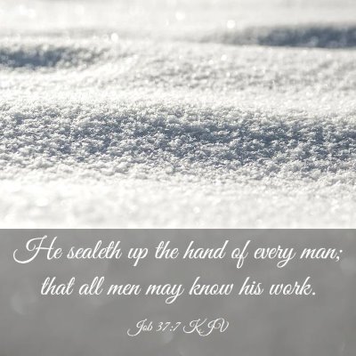 Picture 03 - Job 37:7 KJV - He sealeth up the hand of every man; that all men - Bible Verse Picture