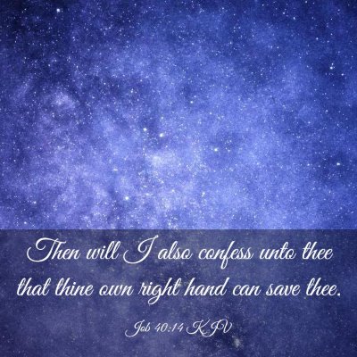 Picture 03 - Job 40:14 KJV - Then will I also confess unto thee that thine own - Bible Verse Picture