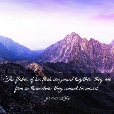 Picture 03 - Job 41:23 KJV - The flakes of his flesh are joined together: they - Bible Verse Picture