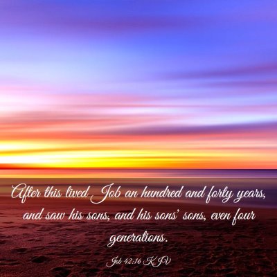 Picture 03 - Job 42:16 KJV - After this lived Job an hundred and forty years, - Bible Verse Picture