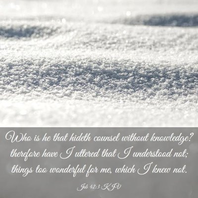 Picture 03 - Job 42:3 KJV - Who is he that hideth counsel without knowledge? - Bible Verse Picture